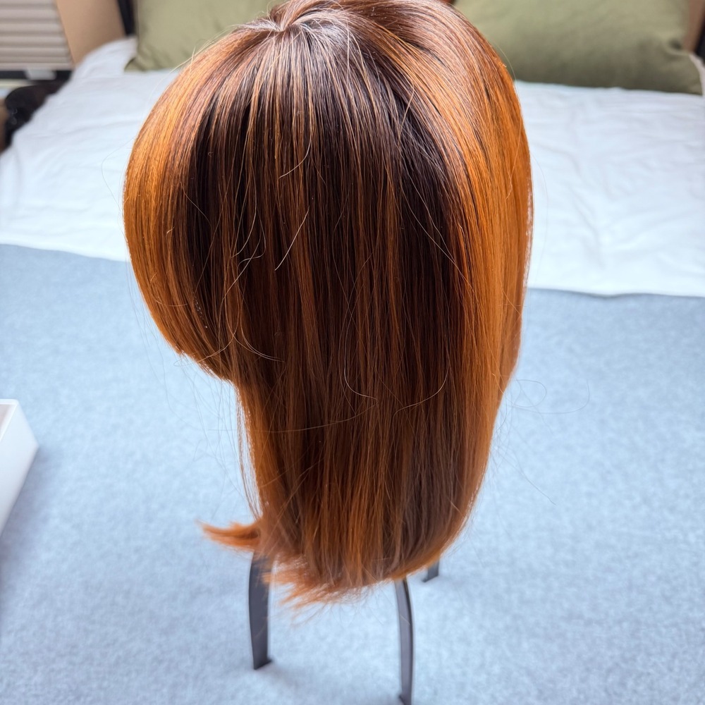 Vanessa by Fifth Avenue Ginger Auburn Synthetic Wig Heat Wave Fiber Bangs Medium